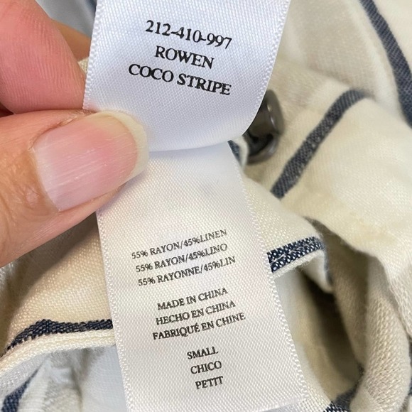 Rails Rowen Coco Striped Linen Blend Utility Short‎ Jacket Size Small - Picture 11 of 15